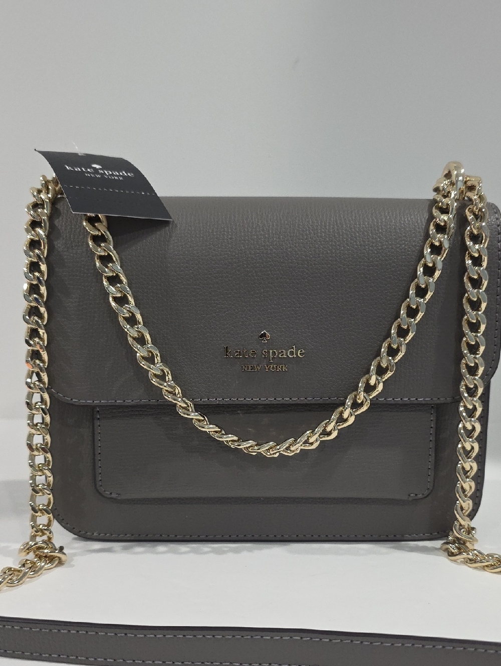 SALE! ⭐ Kate Spade #K8518 REMI Flap Chain Crossbody GREY⭐ NWT